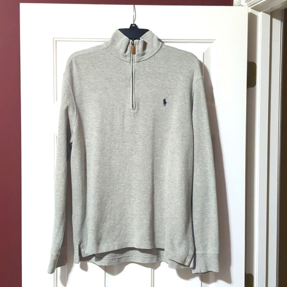 Polo Ralph Lauren 100% cotton pullover grey size medium. Like New!
